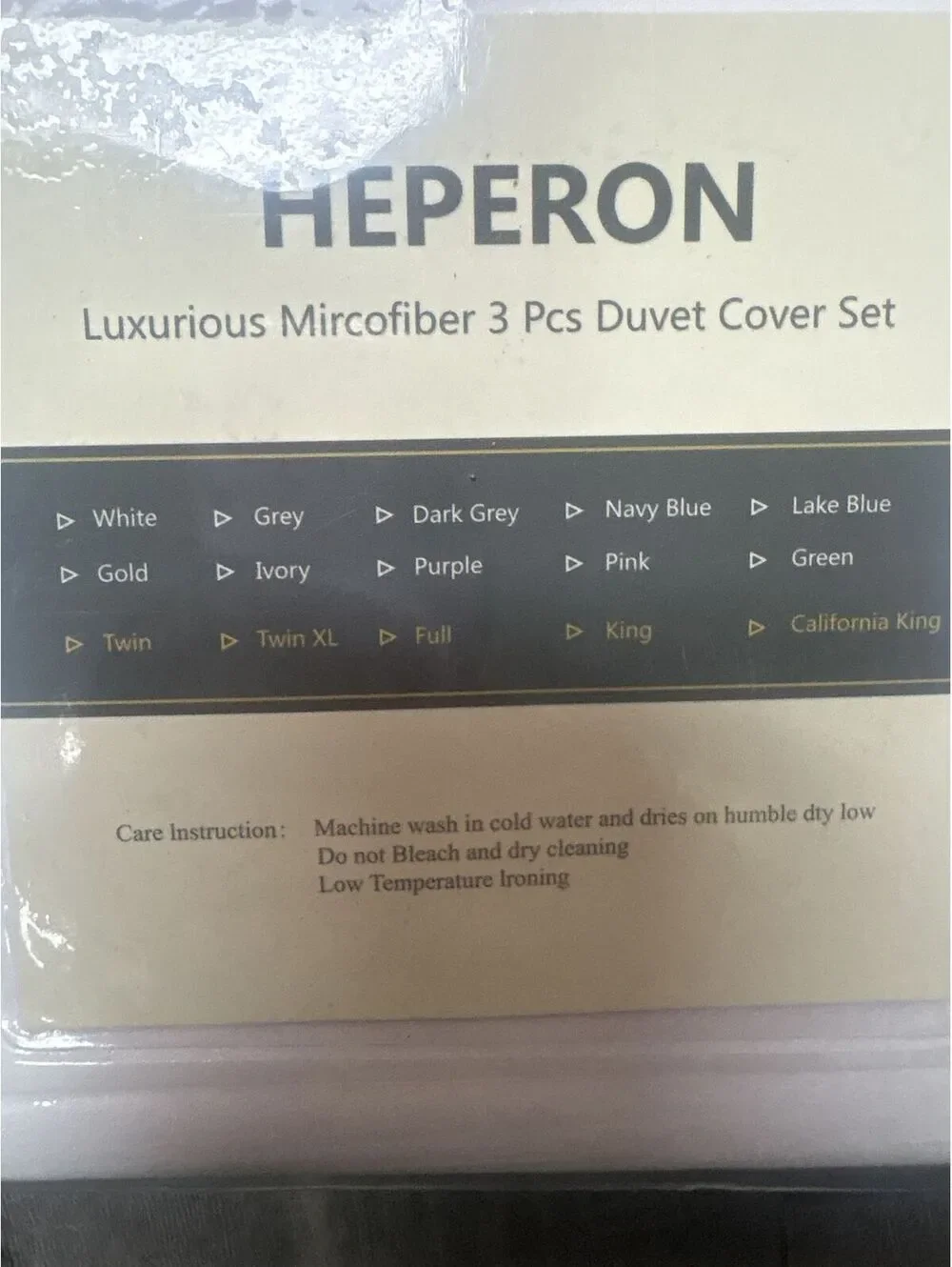 Heperon Luxurious Microfiber 3-Piece Duvet Cover Set (White)
